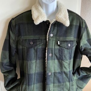 Levis plaid Sherpa trucker jacket